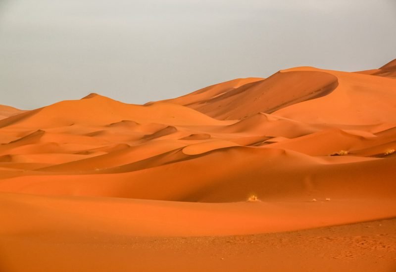 Stunning sand dunes of Sahara desert in Merzouga, Morocco